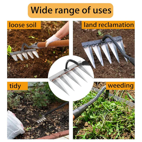 Garden Weeding Tool with 5 Durable Steel Claws