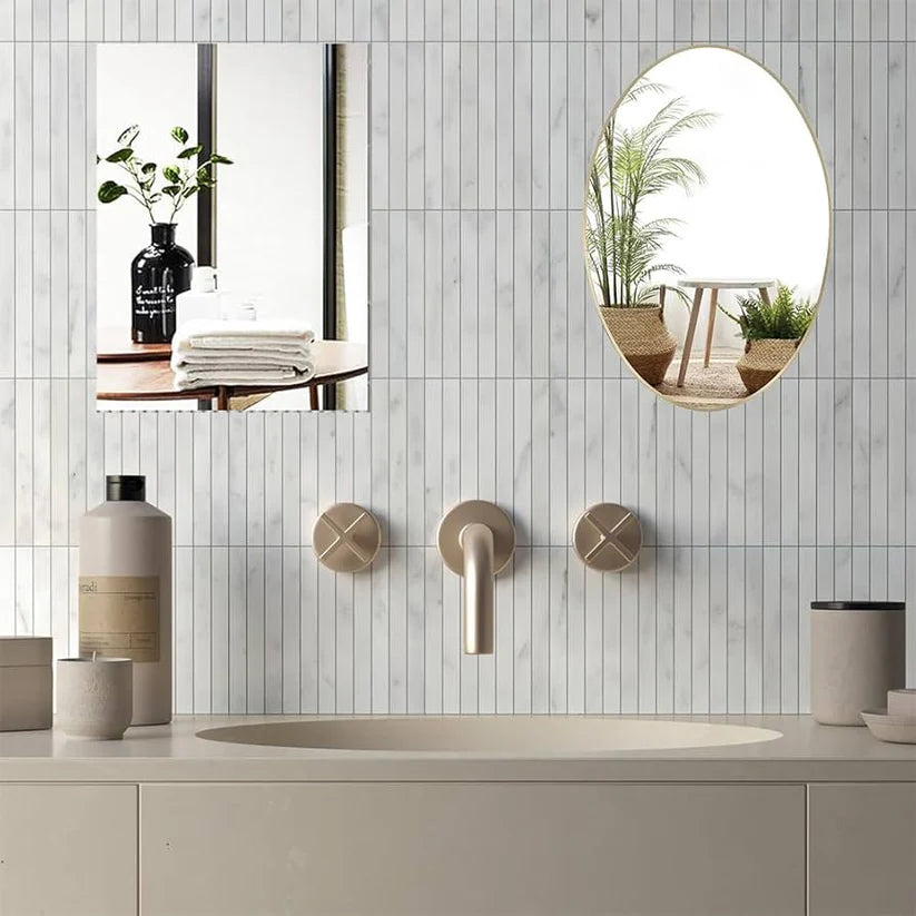 Decorative Mirror Set - Oval & Square Combo (Pack of 2)